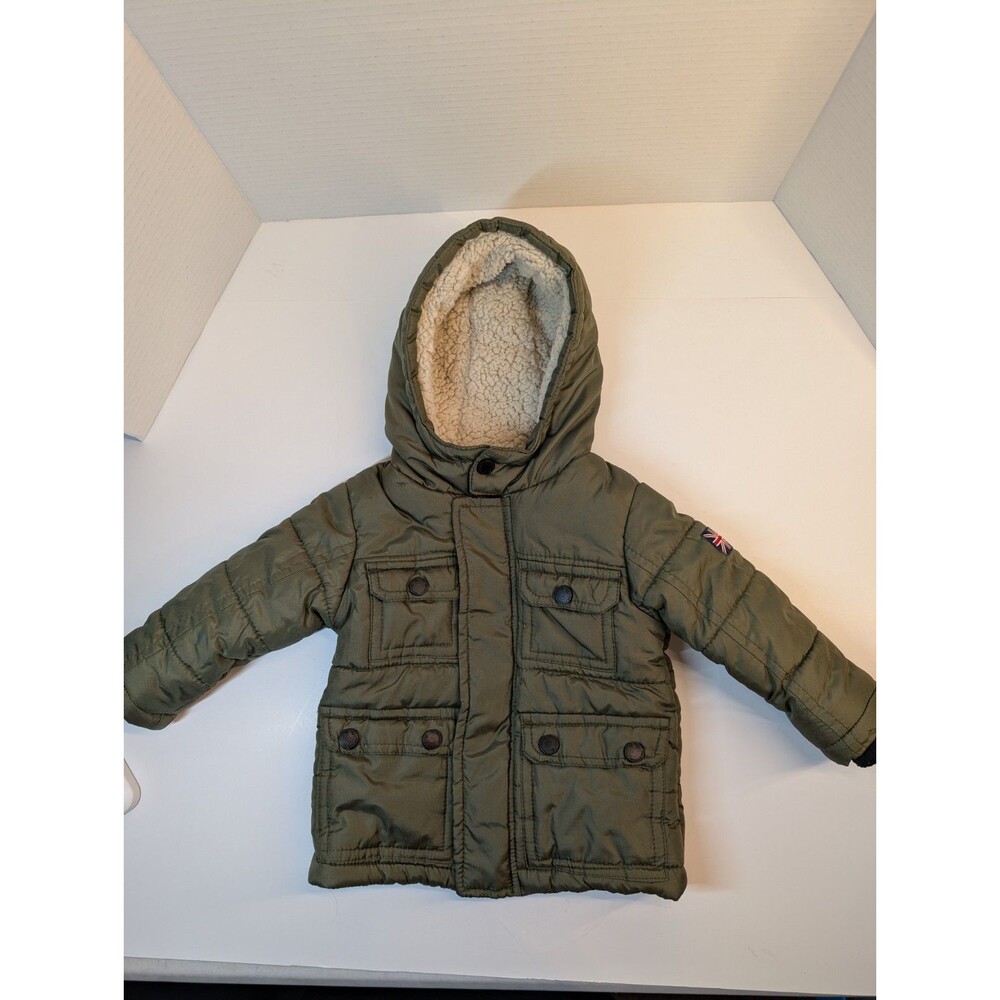 Ben Sherman Boy's Puffer Jacket  Sz 12M  Olive Green